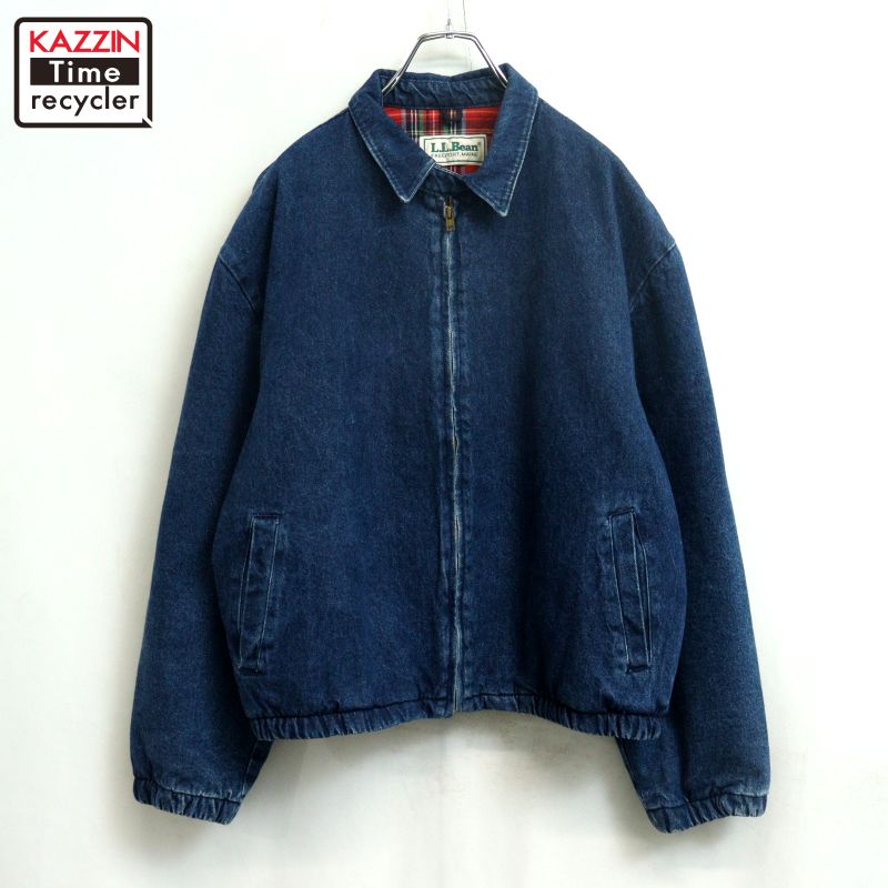 【中古】80s ヴィンテージ エルエルビーン L.L.Bean 中綿 裏地キルティング ジーンズ上衣 古着  メンズ XL大いさ好いかげんに ビッグ大いさ 大層らしい大いさ 青碧