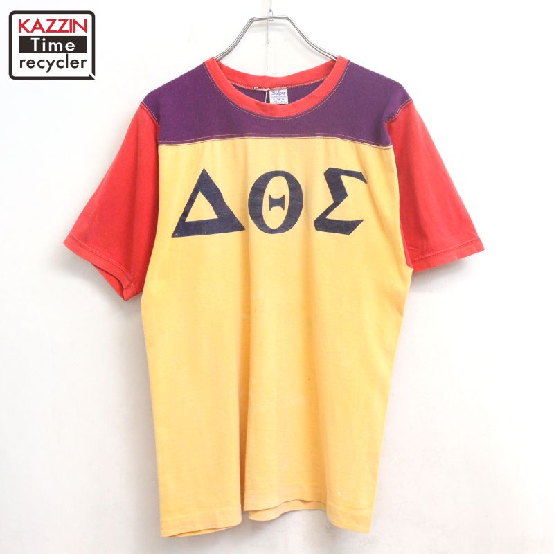 【中古】50s ヴィンテージ マルチ行動様式 蹴球Ｔシャツ 古着  メンズ 書きあらわすS大いさ マルチ色合い