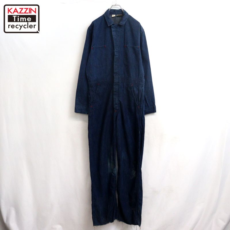 【中古】60s USA製 ヴィンテージ カットオフ ジーンズ 繋ぎ 古着  メンズ 書きあらわす40‐Regular大きさ 青碧