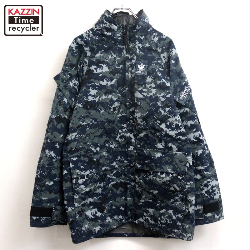 【中古】00s USA製 U.S.NAVY デジタル家鴨 GORE-TEX ゴアテックス ECWACS  ミリタリー上衣 古着  メンズ XL大きさ好いかげんに ビッグ大きさ 厚地の外套大きさ 青味