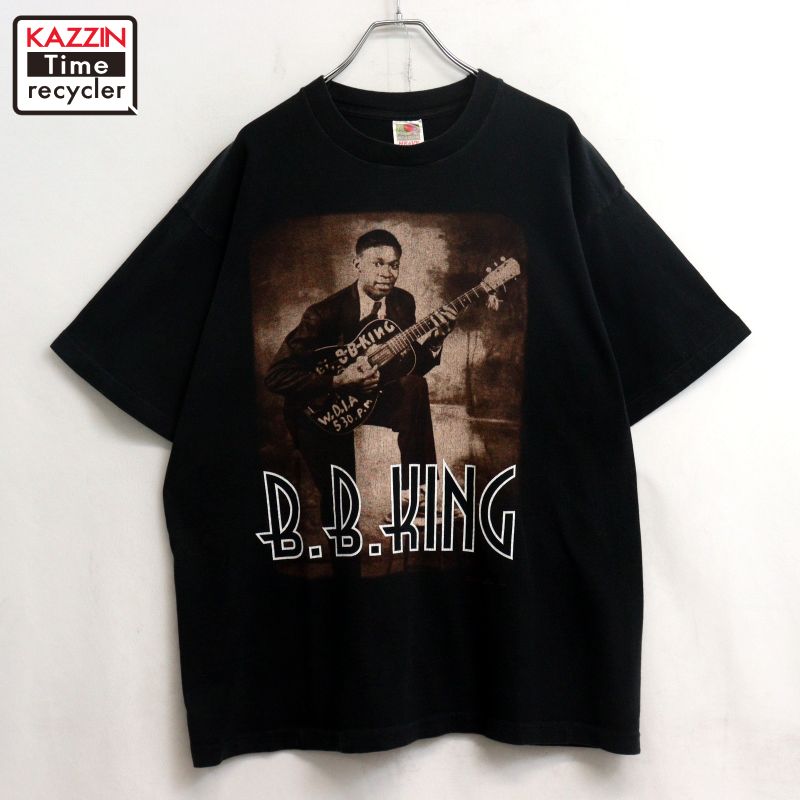 【中古】90s ヴィンテージ B.B.King Fruit of the Loom BLUES 周波数帯域Ｔシャツ 古着  メンズ 書きあらわすXL大いさ