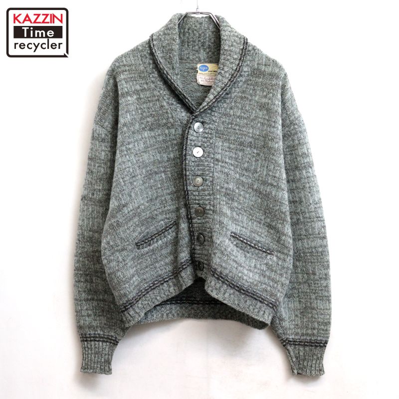 【中古】60s ヴィンテージ ピルグリム PILGRIM 肩かけ色つや モヘヤ 編み物ジレー 古着  メンズ 書きあらわすM大きさ 薄墨色
