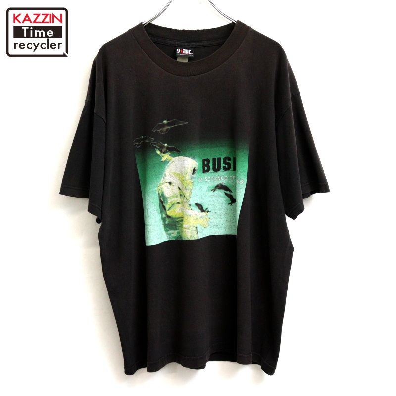 【中古】90s ヴィンテージ かん木 BUSH GIANT ダンス楽隊Ｔシャツ 古着  メンズ XL大きさ好いかげんに ビッグ大きさ 大層らしい大きさ 黒いこと