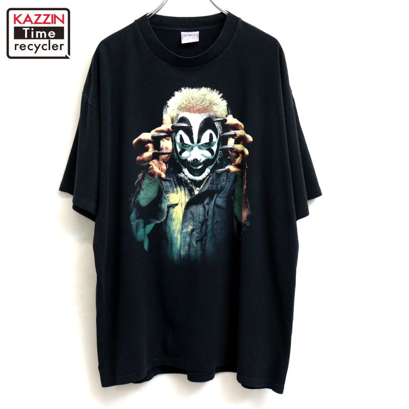 【中古】90s ヴィンテージ インセインクラウンポッシー Insane Clown Posse All Sport ダンス楽隊Ｔシャツ 古着  メンズ 書きあらわすXL大きさ 黒いこと