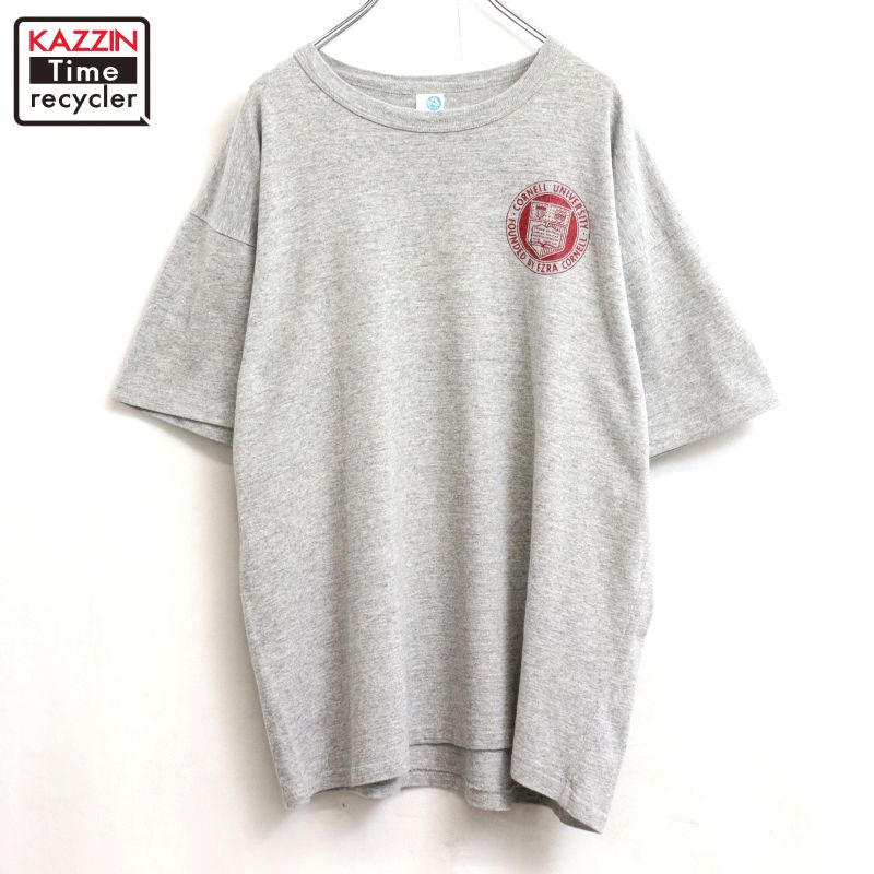 【中古】80s USA製 ヴィンテージ ARTEX カレッジ コーネル大学 半袖Tシャツ 古着 メンズ 表記XLサイズ グレー|Vintage古着屋 KAZZINTimerecycler
