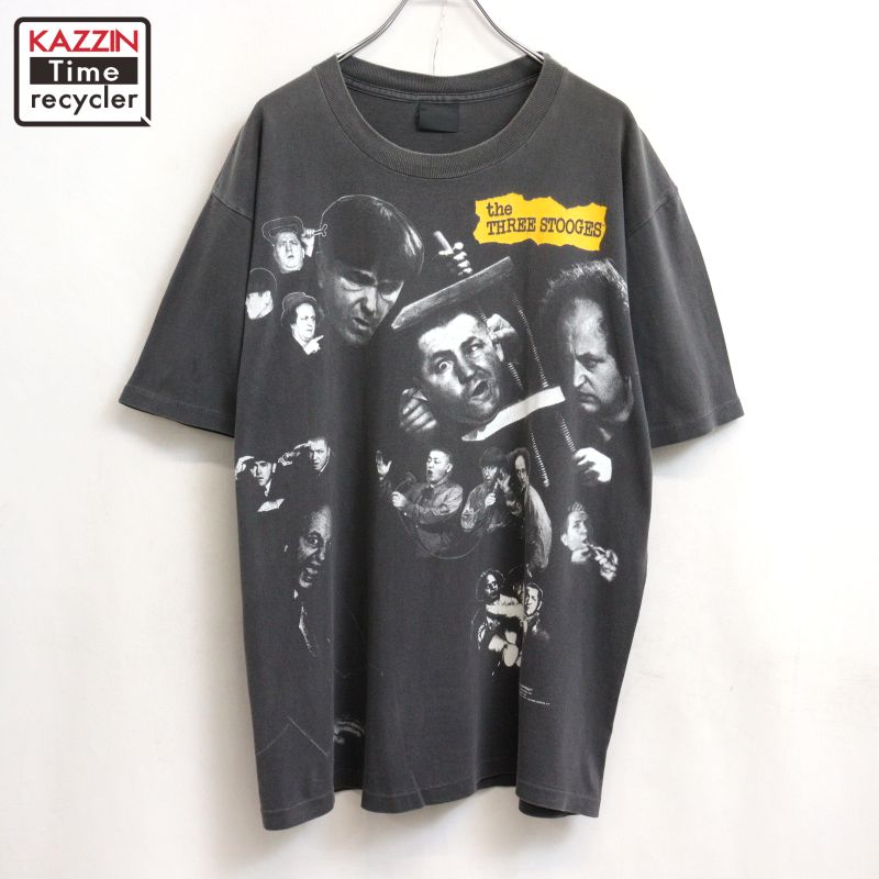 【中古】90s USA製 ヴィンテージ 3バカ主任者 半袖Ｔシャツ 古着  メンズ 書きあらわすXL大きさ 黒いこと