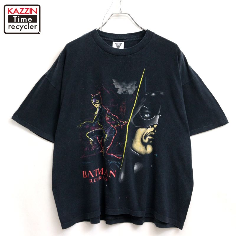 【中古】90s USA製 ヴィンテージ バットマン BATMAN 半袖Ｔシャツ 古着  メンズ 書きあらわすXL大きさ 黒いこと