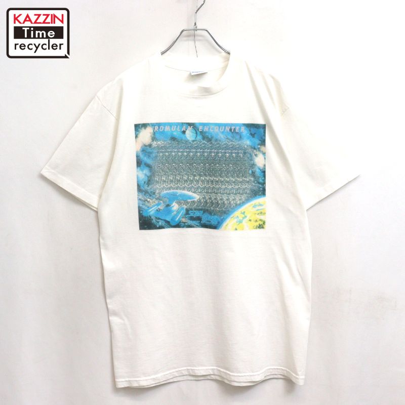 【中古】90s USA製 ヴィンテージ GILDAN 乗りかかるレック STAR TREK 半袖Ｔシャツ 古着  メンズ 書きあらわすL大きさ 白いこと