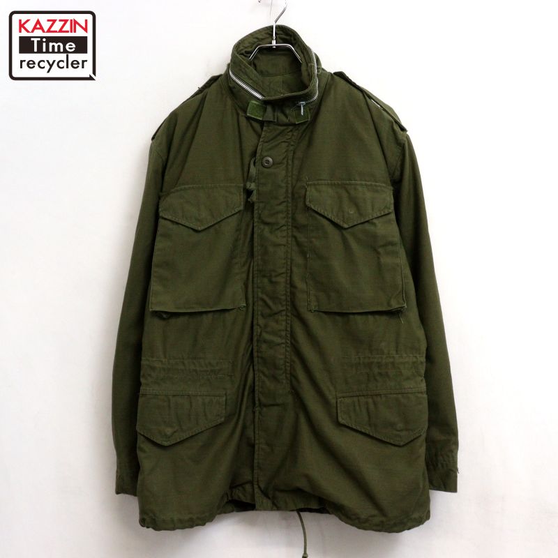 【中古】60s USA製 ヴィンテージ U.S.ARMY M-65 2nd ミリタリー上衣 古着  メンズ L大きさ好いかげんに オリーブ緑であること