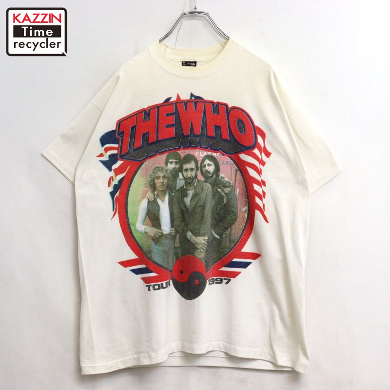 【中古】90s ヴィンテージ ザ・フー The Who バンドＴシャツ 古着 メンズ 表記XLサイズ ホワイト｜Vintage古着屋 KAZZINTimerecycler