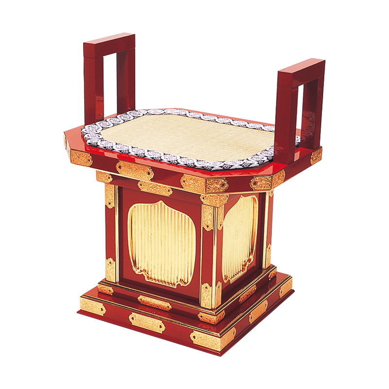 【寺院仏具】曲録 楽天市場】隅切回転式曲録 朱塗・黒塗 木製 曲録 日本製 ( 仏具