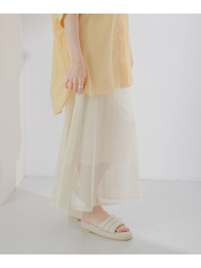 メッシュ太陽フレアスコート Kbf ケービーエフ スカート スカートその他 白 新緑の色 カーキ 貨物輸送無料 Rakuten Fashion Thac Or Th