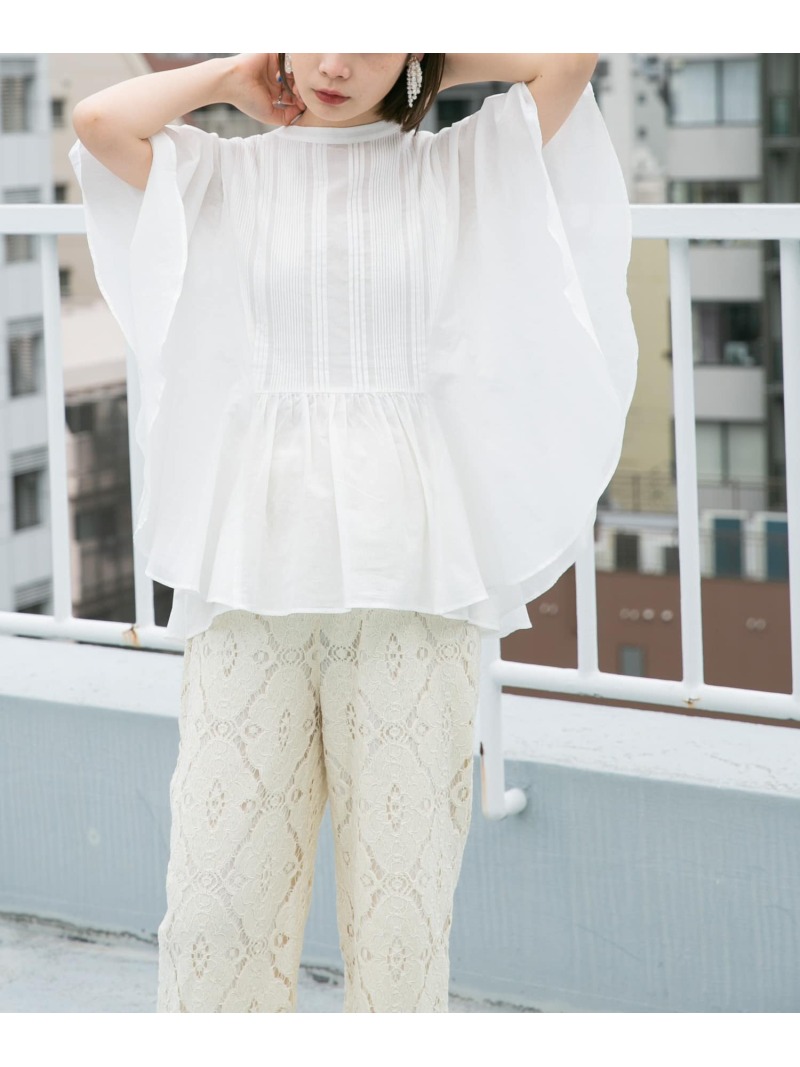 ピンタックバタフライスリーブブラウス Kbf ケービーエフ シャツ ブラウス