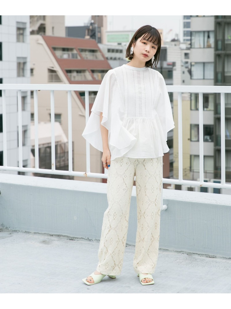 ピンタックバタフライスリーブブラウス Kbf ケービーエフ シャツ ブラウス