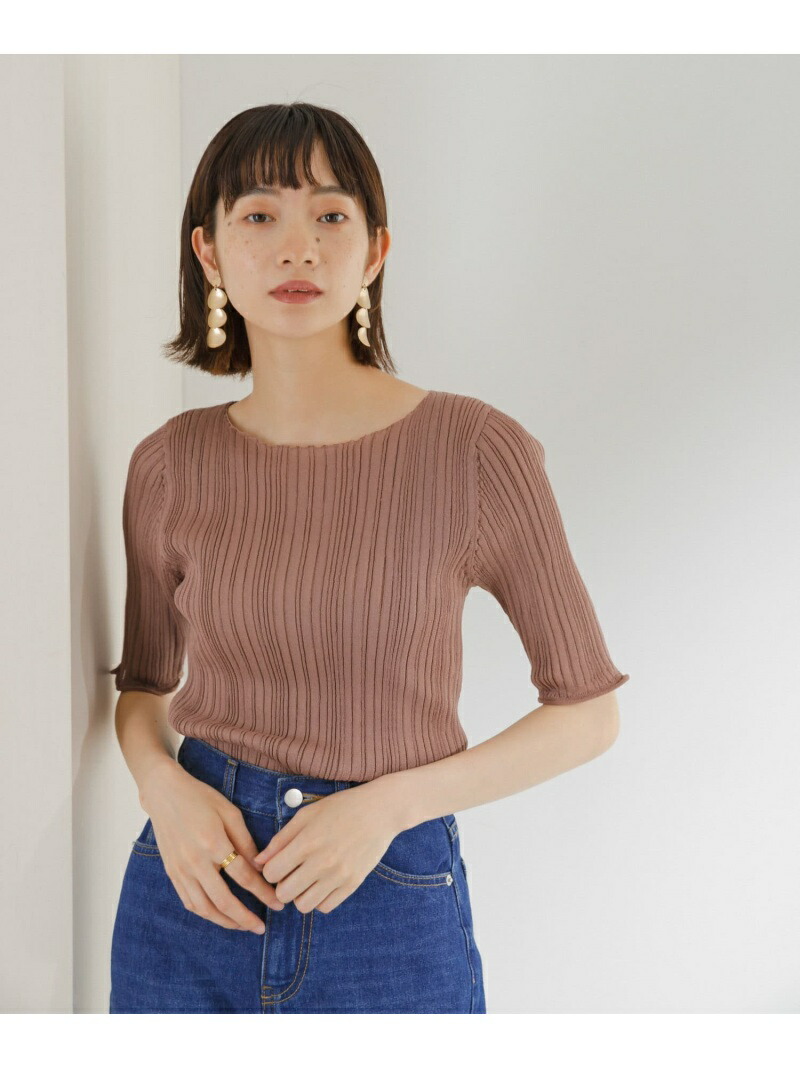 バッテラ頚ランダムrib編地 Kbf ケービーエフ ニット ニットその他 茶色 白人種 ネグロ 貨物輸送無料 Rakuten Fashion Paccobacco Com Br