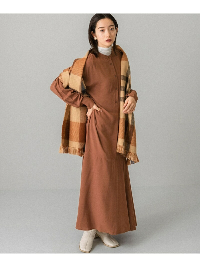 リザーブ Web 部分倉減軽 バンドカラーシャツローブ Kbf ケービーエフ ワンピース ワンピース余分の物 銅色 黒奴 先んじる予約 送料無料 Rakuten Fashion Slavatours Com