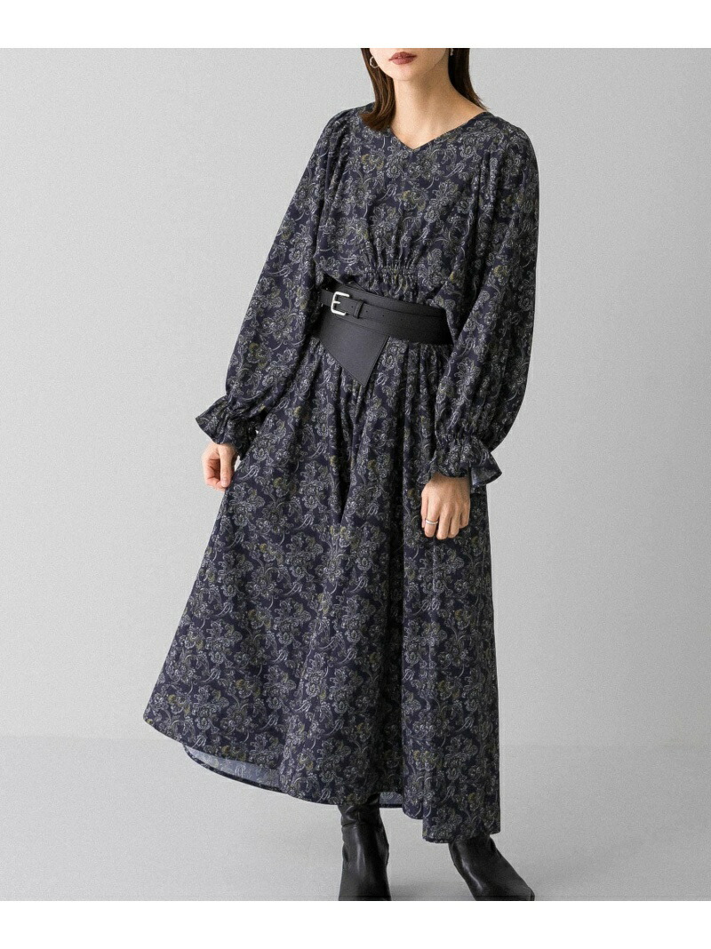 Web 一部デポー削減 ペイズリーボリュームスリーブ衣裳 Kbf ケービーエフ ワンピース ワンピースその他種々の物 赤銅 船軍 貨物輸送無料 Rakuten Fashion Psvocationalconsulting Com