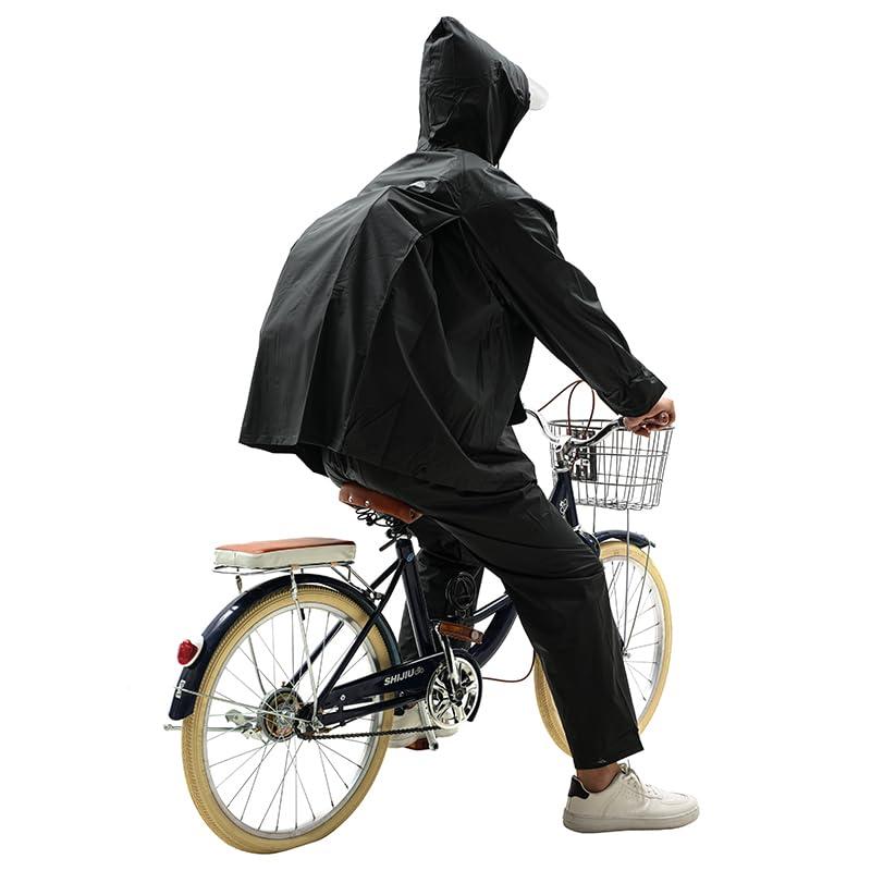 [pcceax] レインウェア 上下セット リュック対応 レインスーツ レインコート 自転車 バイク レインウェア 登山 梅雨 通勤 通学 雨合羽 雨衣 雨具 透湿防水生地 カッパ メンズ/レディース