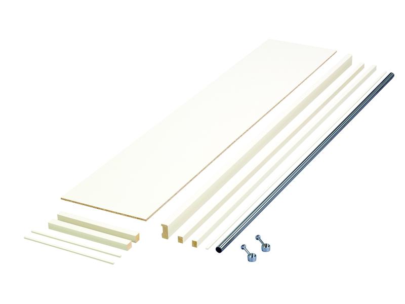 南海プライウッド 収納棚 枕棚Cハンガーパイプ付 シェルホワイト 400×1810mm MC-SLW6-HP-A