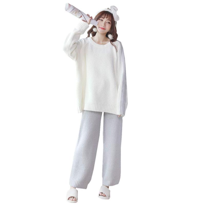 [Luanna Jena] ルームウェア レディース パジャマ トップス ロングパンツ 2点セット QW7315