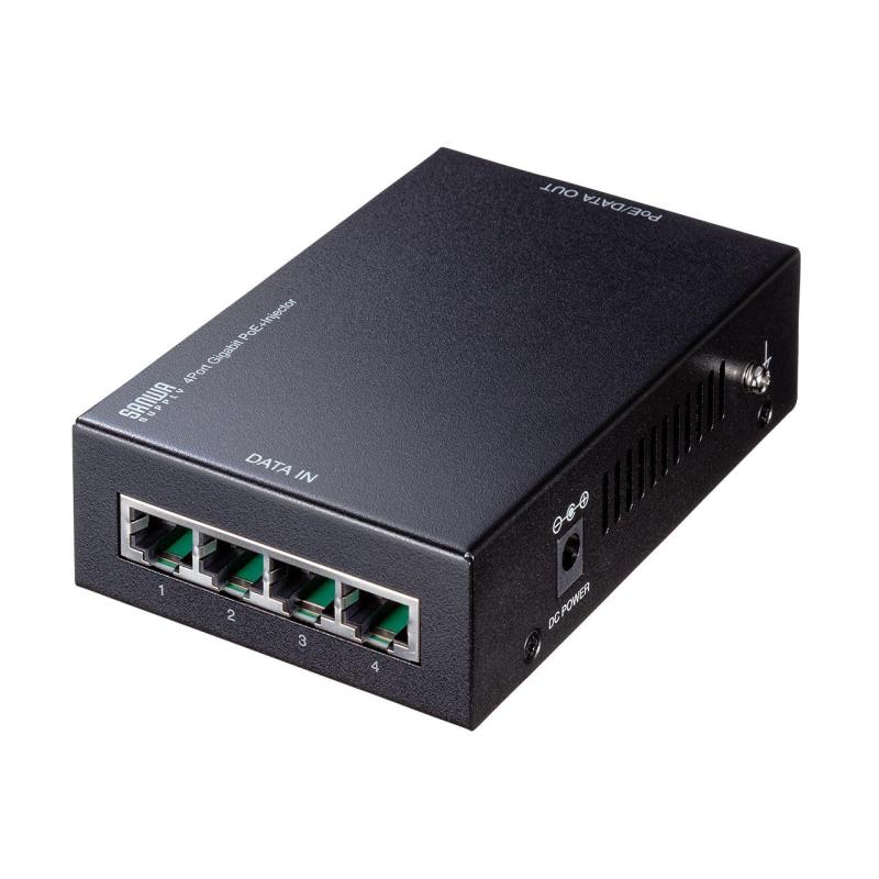 サンワサプライ PoEインジェクター(電源内蔵・IEEE802.3at(30W)・4ポート対応) LAN-GIHINJ3