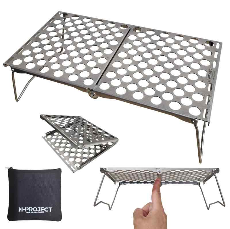 N-project チタンテーブル ・折畳式 コンパクト ・アウトドアテーブル・ 登山 ソロキャンプ に最適サイズ UL TITANIUM TABLE 【日本製】
