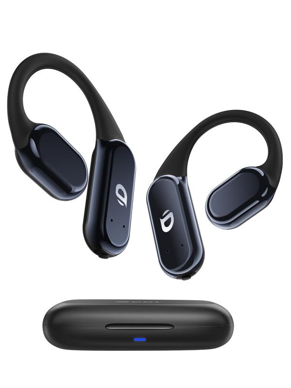 完全ワイヤレス骨伝導イヤホン OWS オープンイヤーヘッドフォン イヤーフック付き Bluetooth 5.3 ケース付き最大 60 時間の再生時間 IP68 AAC/SBC サイクリング ヨガ ワークアウト用