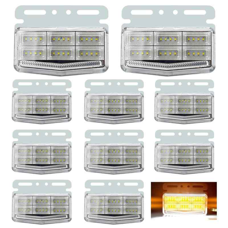 Lezalic 高輝度LED トラック サイド マーカー 24V 10個セット 防水 防塵 42基搭載 ４面発光 ランプ カスタム ドレスアップ