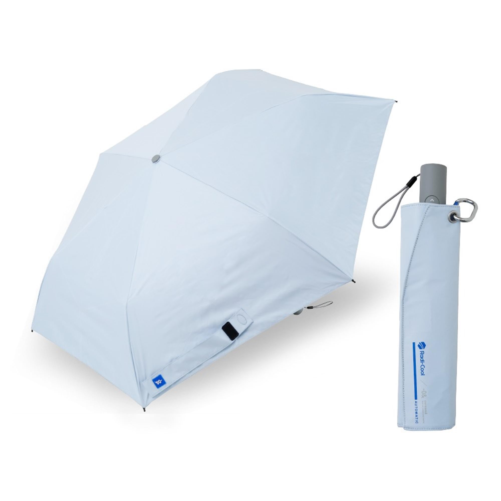日傘 レディース 晴雨兼用折りたたみ傘 ワンタッチ自動開閉 55cm UVカット率&遮光率100% 放熱冷却 遮熱加工 6本骨 サックス 途中で飛び出さない安全装置付き 超はっ水 完全遮光 紫外線対策 ギ|kbox店