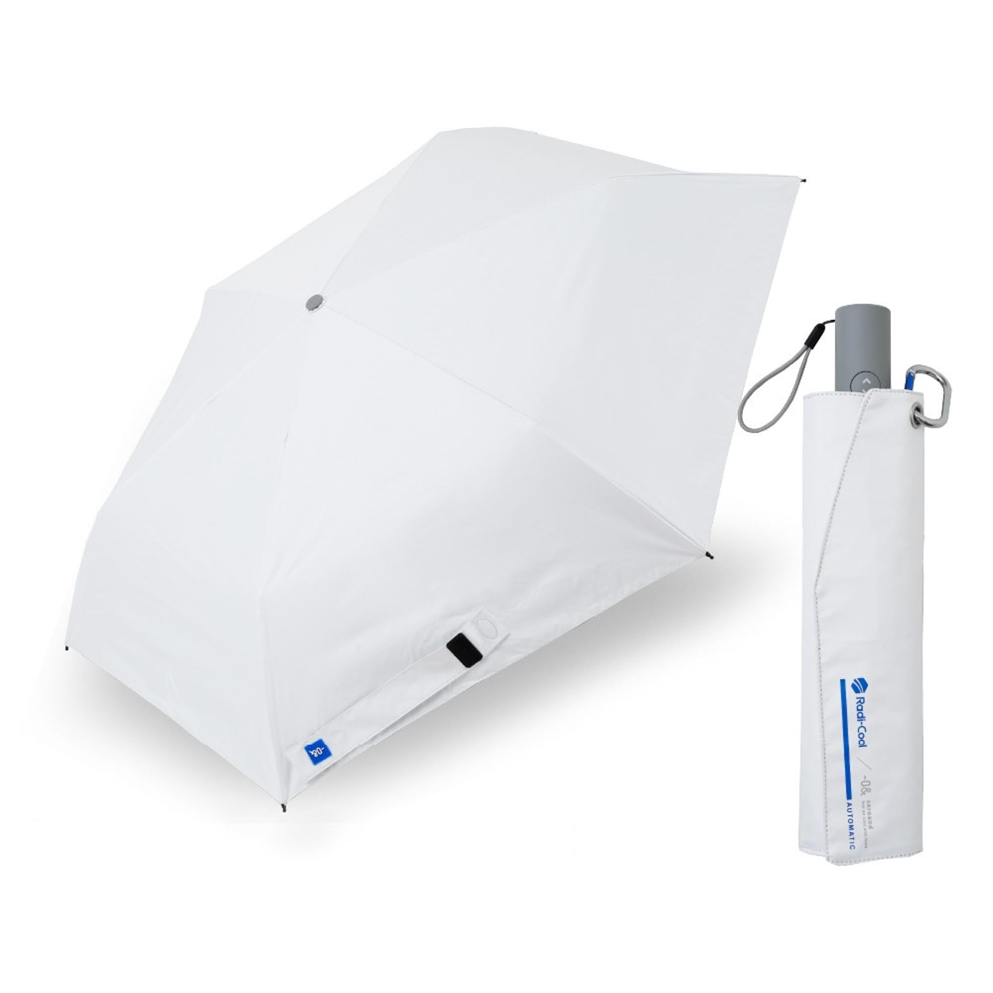 日傘 レディース 晴雨兼用折りたたみ傘 ワンタッチ自動開閉 55cm UVカット率&遮光率100% 放熱冷却 遮熱加工 6本骨 ホワイト 途中で飛び出さない安全装置付き 超はっ水 完全遮光 紫外線対策 ギ|kbox店