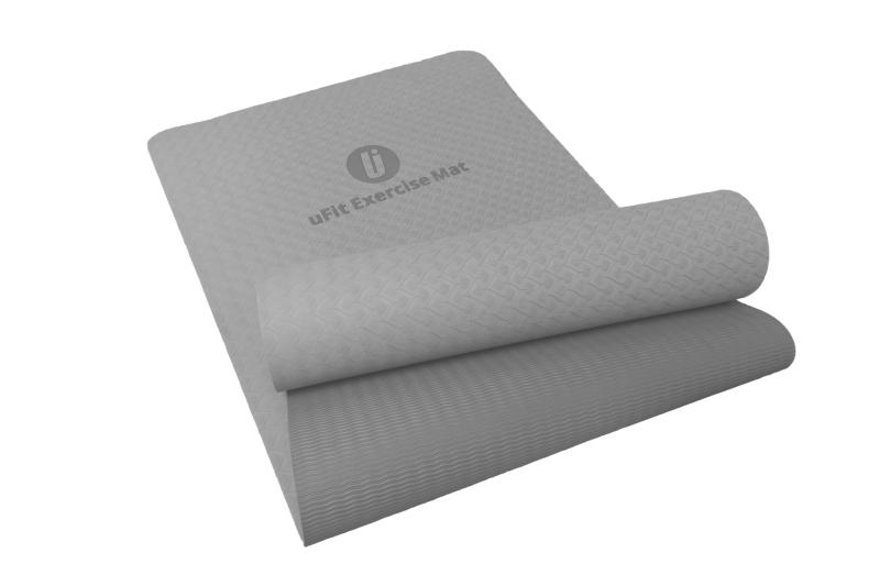 【日本国内メーカー】uFit Exercise Mat ヨガマット TPE 8mm 2サイズ 183cm*61cm 200cm*90cm 厚め 幅広 大きめ 痛くない 滑らない 両面滑り止め クッション性 防音 防水 耐久性 収束バンド付き ストレッチ