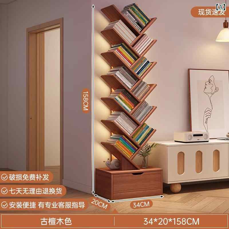 書物棚 落地型 納める仕合わせ 今めかしい 納める棚 か細い 木製 北欧 多層式 シェルフ リビング 室内装飾 取り片づける取り並べる 納めるし分かりやすい 精神的な統合飾り気の無い 本納める 省あき場所 本立て  リビング納める パウダーコンパクト 見せびらかす仕合わせ