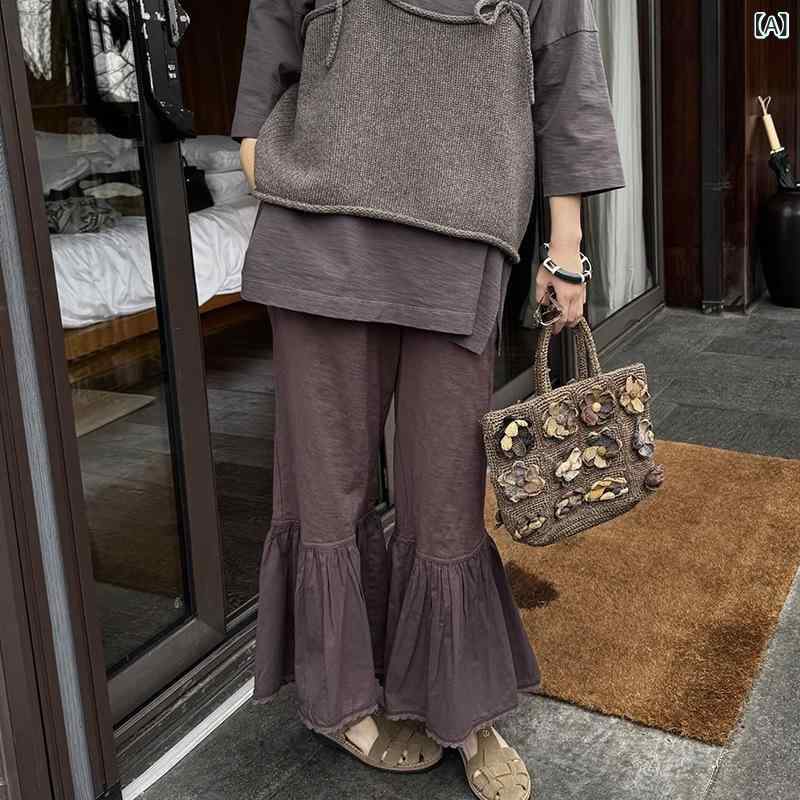 ロングズボン下 レディース 綿織物原料品 ベルボトムパンツ 竹節織り 花柄スピード競技 飾りつけ付き添い人 伸縮性 酉の方角天然ゴム 美脚 九分丈 心地よいズボン下 通い 通学 お出かけ用 動き分かりやすい 分かりやすい 今めかしい