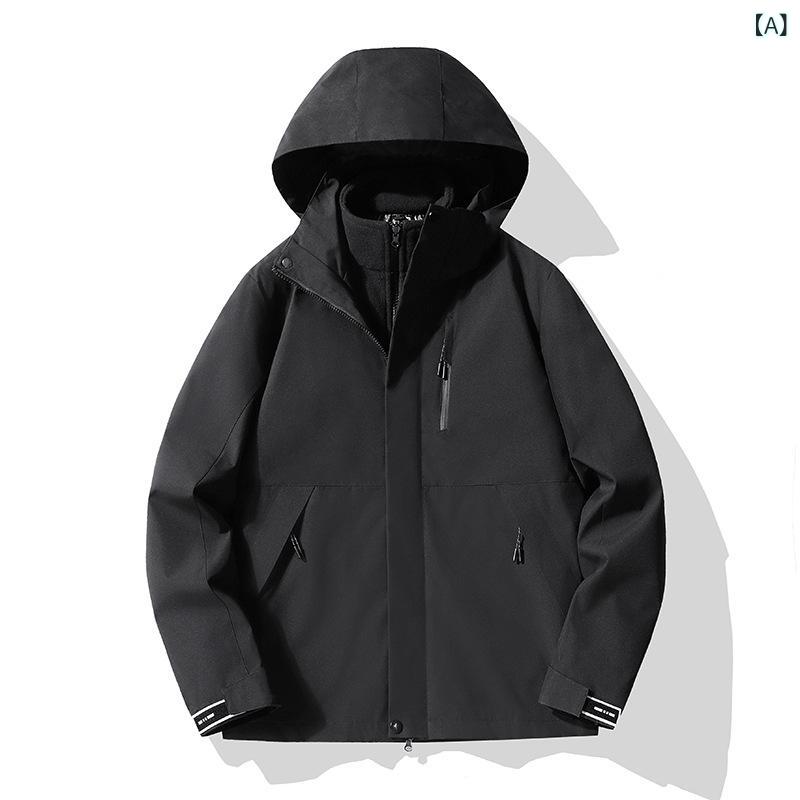 お山パーカー メンズ レディース 3way 防風 雨合羽 上衣 アウター 厚地の外套 山登り服 アウトドア御召しもの 撥水工業 ボンネット付き添い人 取りはずし能力のある 裏ボア 通気性 軽さ 動き分かりやすい 難民キャンプ 防寒着