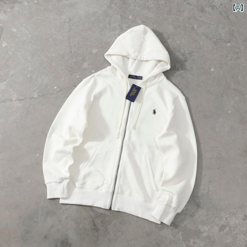 パーカー メンズ レディース スウェット ジップアップ フード付き 長袖 刺繍ロゴ 裏起毛 アウター 厚手 暖かい 防寒 通学 カジュアル スポーツ シンプル 無地 羽織り ゆったり 着回ししやすい｜kbox店