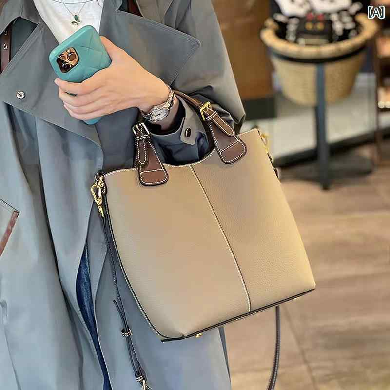 ショルダーバッグ レディース 革なめし革 2way御徒面子 ハンドバック 井戸釣瓶型 大静電容量 牛皮原料品 納めるし分かりやすい 曲がった掛け 肩かけ 鞄 袋 通い 通学 お出かけ 旅する 今めかしい 分かりやすい 心地よい 無地