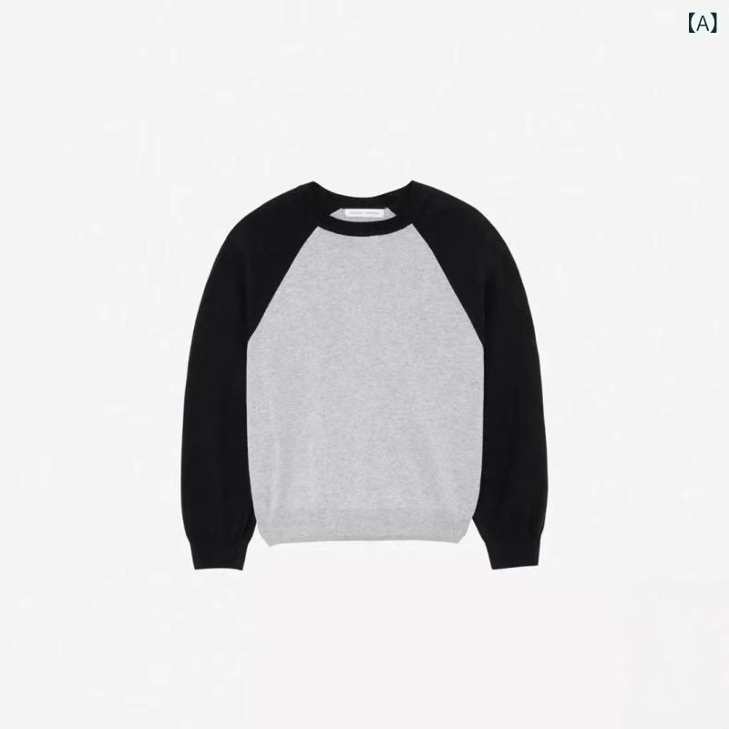 編み物 レディース 長袖 労働者の一団のど首 異原料品 うつり変わり トップス バイ色つや 色彩設計  ティーシャツ 心地よい ゆったり 影ぼうし 朦々たる 体型取りまかなう 今めかしい デイリー 着回し 重ね着風 歳月冬