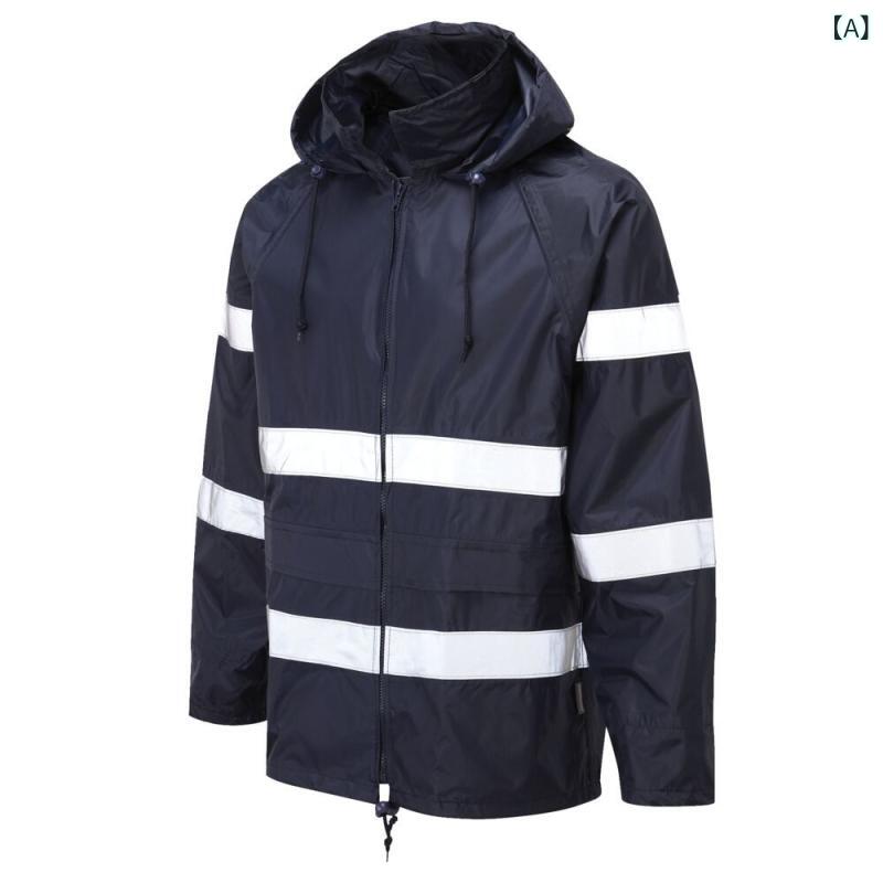 防寒着 メンズ レインウェア やり方服 上下書き割り 雨合羽 防風 反光原料品 無条件反射材付き添い人 雨具 細工物御召しもの 一こま御勤め 通い 通学 防災用 自動二輪車 つり銭 耐久性 動き分かりやすい 高視認性 天候不順相応う やり方着 セットアップグレードアップグレードアップグレードアップグ