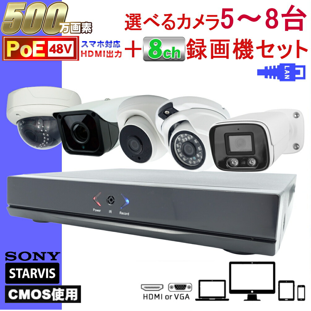 防犯キャメラ おんも 500一万画素 5機種から選べる5 8塔しつらえる Sony製 Starvis Cmosアプリケイション 48vpoe給電 屋外照応数量耐久lan電線属する Ipカメラ コンピューターネットワークカメラ Lan スマホでかんたん遠隔サーベイランス Hdd内蔵 身寄り遣道 パーク