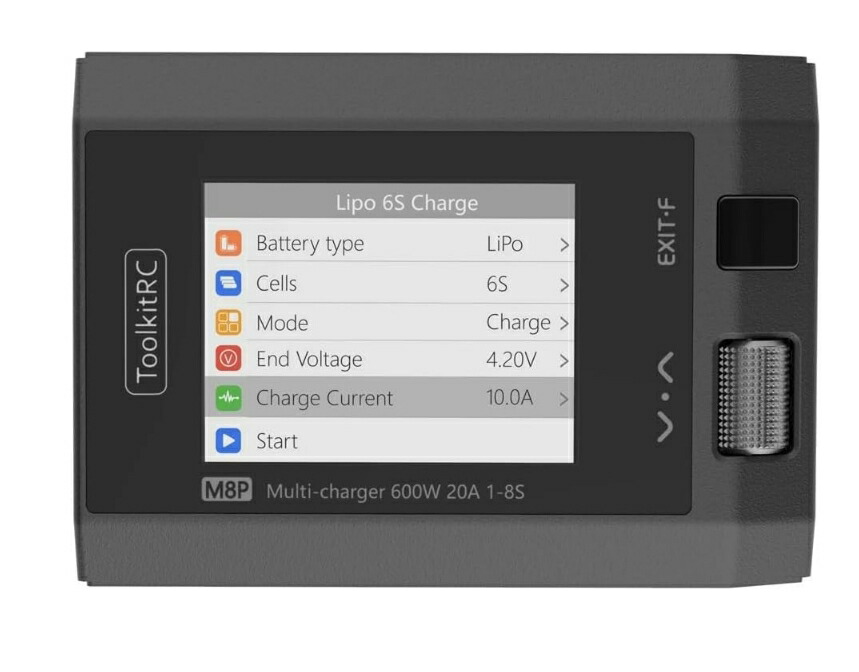 【楽天スーパーSALE】ToolkitRC M8P 600W 20Aスマート充電器 バランスチャージャー 2.4'' IPS LCD 1-8S Lipoに対応[ライフインテリア専門店]