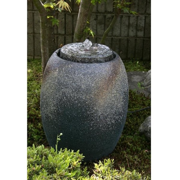 楽天市場】水琴窟 信楽焼 光の琴音202LED いぶし銀 水琴窟 信楽焼 屋内