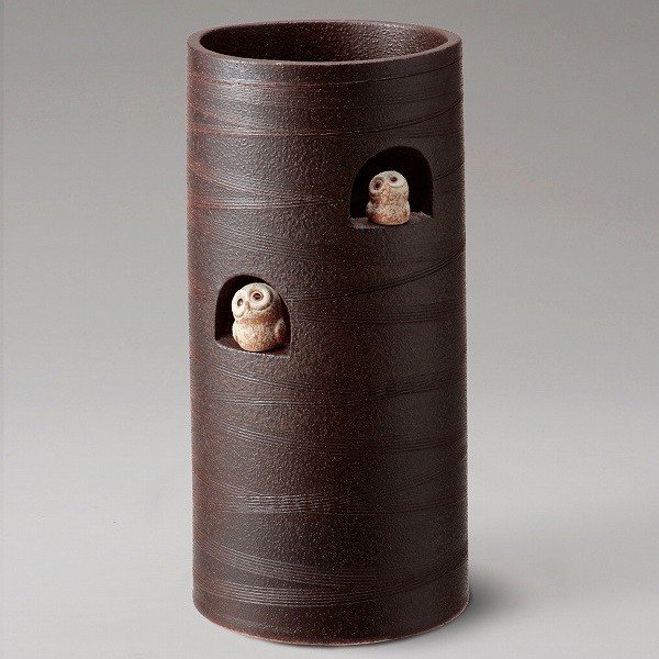 楽天市場】信楽焼 傘立て ふくろう彫傘立 信楽焼き/滋賀県 日本の代表
