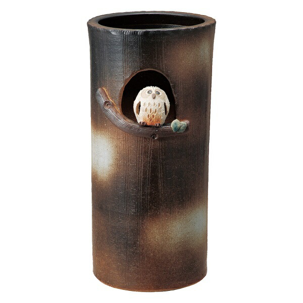 楽天市場】信楽焼 傘立て ふくろう彫傘立 ブラック 信楽焼き/滋賀県