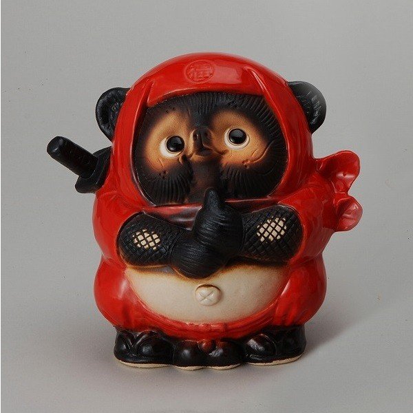 骨董品　信楽焼　黒 Amina Collection｜信楽焼 お座りたぬき 黒 | Rakuten Fashion