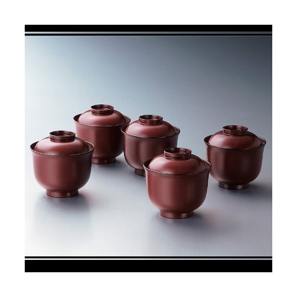 楽天市場】北市漆器 KZ2347 手塗うるし汁椀揃(朱)5組 【お取寄せ商品