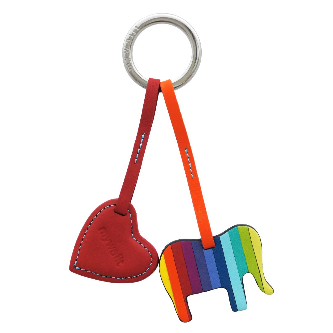 キーリング ｉ ｌｏｖｅ レディース かわいい ハート ぞうさん カラフル 牛革 持ち運び便利 Mywalit マイウォリット クラシック ロゴ 正規代理店 プレゼント ギフト カッコイイ おしゃれ 女性 バックチャーム キーホルダー 人気カラーの