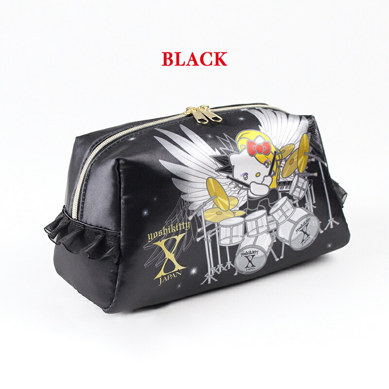 楽天市場 再入荷 Yoshikitty 化粧ポーチコスメポーチ メイクポーチ ペンポーチ ペンケース 小物入れ ヨシキティ X Japan サンリオ Sanrio ハローキティ Yoshiki 子供の入園入学バッグ Kcプレイス