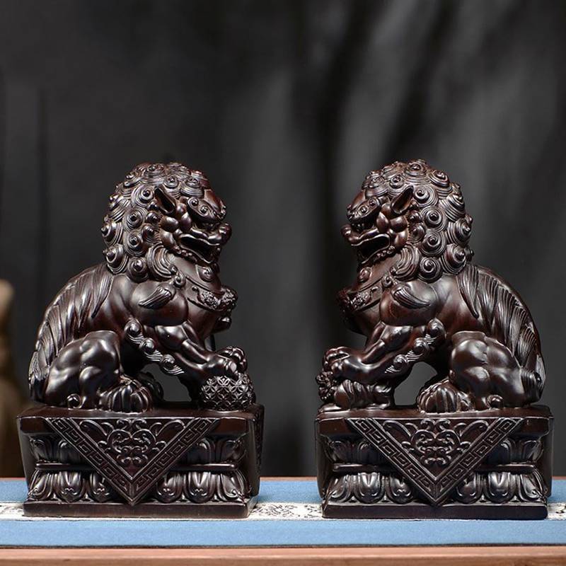 楽天市場】【すぐに使える10％OFFクーポン】天然檜彫り 獅子狛犬（二体