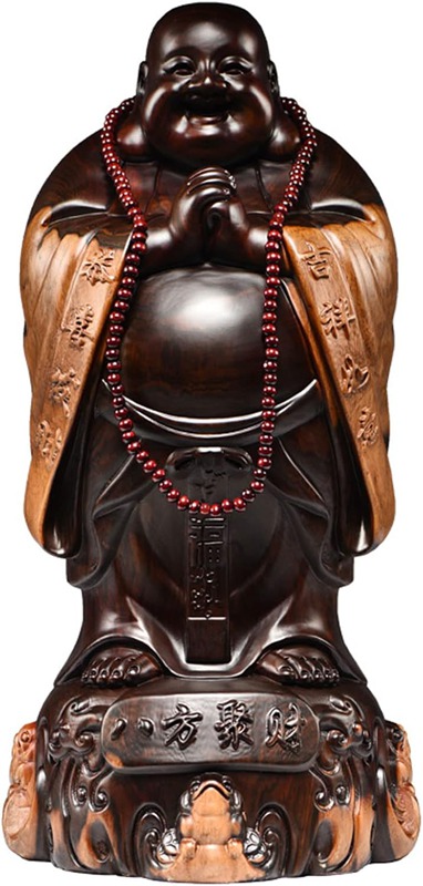 楽天市場】布袋さんの木彫り 座像 木製 スワール無垢材 20cm 七福神