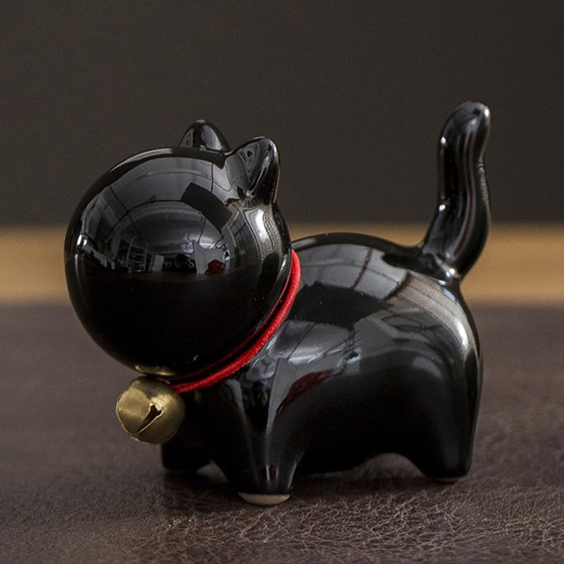 御影石　猫　置物　招き猫 開運 笑福 笑うねこ 招き猫 置物 御影石 招福 ねこ Cat ネコ 猫